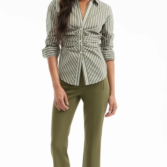 Devra Ruched Button-Down Shirt - Picture 2 of 4